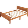 Full Size Platform Bed With Headboard And Slat Support - Oak