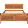 Full Size Platform Bed With Headboard And Slat Support - Oak