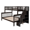 Stairway Twin Over Full Bunk Bed With Storage And Guard Rail For Bedroom - Espresso