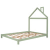 Full Size Platform Bed With House Shaped Headboard - Green