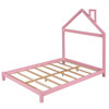 Full Size Platform Bed With House Shaped Headboard - Pink