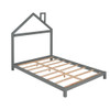 Full Size Platform Bed With House Shaped Headboard - Gray
