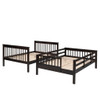 Full Over Full Stairway Bunk Bed With Storage And Guard Rail For Bedroom - Espresso