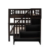 Full Over Full Stairway Bunk Bed With Storage And Guard Rail For Bedroom - Espresso
