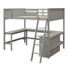 Full Size Loft Bed With Shelves With Desk - Gray