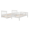 Twin Over Twin Stairway Bunk Bed With Twin Size Trundle For Bedroom - White