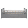 Twin Size Daybed With Trundle And Drawers - Gray