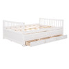 Full Size Daybed With Twin Size Trundle And Drawers - White