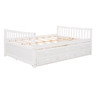 Full Size Daybed With Twin Size Trundle And Drawers - White