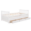 Twin Size Daybed With Trundle And Drawers - White