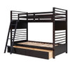 Twin Over Twin Bunk Bed With 2 Drawers - Espresso
