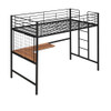 Twin Loft Bed With Desk And Grid - Black