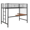 Twin Loft Bed With Desk And Grid - Black