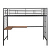 Twin Loft Bed With Desk And Grid - Black
