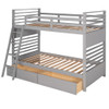 Twin Over Twin Bunk Bed With 2 Drawers - Gray