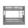 Full Over Full Bunk Bed With Twin Size Trundle - Gray