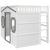 Full Size House Loft Bed With Ladder - White / Gray