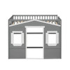 Twin Size House Loft Bed With Ladder - Gray / White