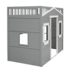 Twin Size House Loft Bed With Ladder - Gray / White