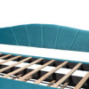 Twin Size Upholstered Daybed Sofa Bed With Trundle And Slat - Blue