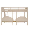 Full Over Twin & Twin Triple Bunk Bed With Drawers And Guardrails - Beige