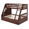 Twin Over Full Bunk Bed With Drawers, Ladder And Storage Staircase - Espresso