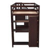 Twin Size Loft Bed With Storage Drawers And Stairs With Shelves - Espresso