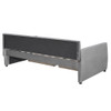 Twin Size Upholstered Daybed & Drawers, Slat Support - Gray