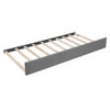 Full Size Upholstered Daybed With Trundle And Slat Support - Gray