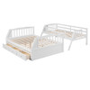 Twin Over Full Bunk Bed With Drawers, Ladder And Storage Staircase - White