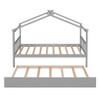 Twin Size House Bed With Twin Size Trundle - Gray