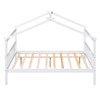Full Size House Classic Bed With Twin Size Trundle - White