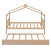 Twin Size House Bed With Twin Size Trundle - Natural