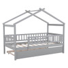Twin Size House Bed & Twin Size Trundle - Gray