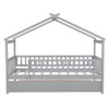 Twin Size House Bed & Twin Size Trundle - Gray