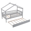 Twin Size House Bed & Twin Size Trundle - Gray