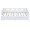 Twin Size Daybed Bed With Two Drawers - White