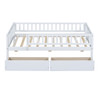 Twin Size Daybed Bed With Two Drawers - White