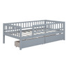Twin Size Daybed Bed With Two Drawers - Gray