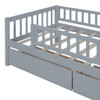 Twin Size Daybed Bed With Two Drawers - Gray
