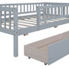 Twin Size Daybed Bed With Two Drawers - Gray