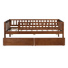 Twin Size Daybed Bed With Two Drawers - Walnut