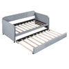 Upholstered Daybed Sofa Bed Twin Size With Trundle Bed And Slat - Gray