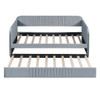 Upholstered Daybed Sofa Bed Twin Size With Trundle Bed And Slat - Gray