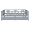 Full Size Daybed Bed With Two Drawers - Gray