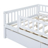 Full Size Daybed Bed With Two Drawers - White