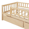Twin Size Daybed Bed With Two Drawers - Natural