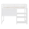 Twin Size Loft Bed With Shelves, Desk And Writing Board - White