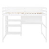 Full Size Loft Bed With Shelves, Desk And Writing Board - White