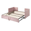 Twin Size Upholstered Daybed With Pop Up Trundle - Pink